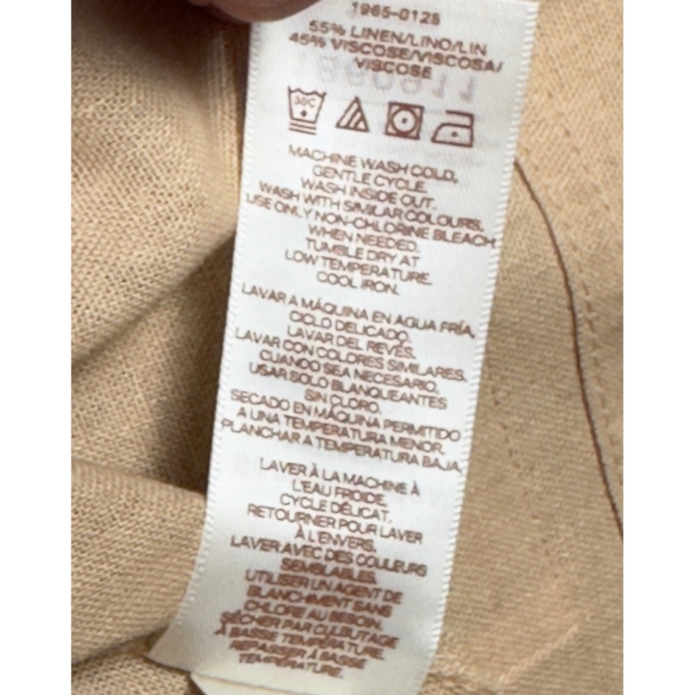 Scotch & Soda Amsterdam Linen Blend Shirt Mens Large Tan Short Sleeve Button Up - Picture 6 of 9